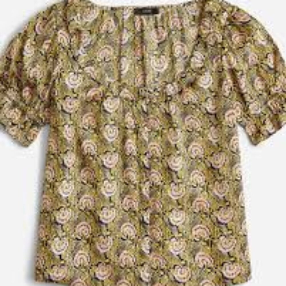 J.Crew Ruffle Featherweight Satin Scoopneck Top – Large - MF0044